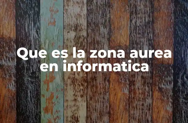 Que es la Zona Aurea en Informatica