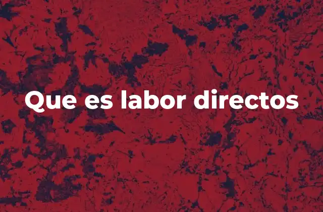 Que es Labor Directos