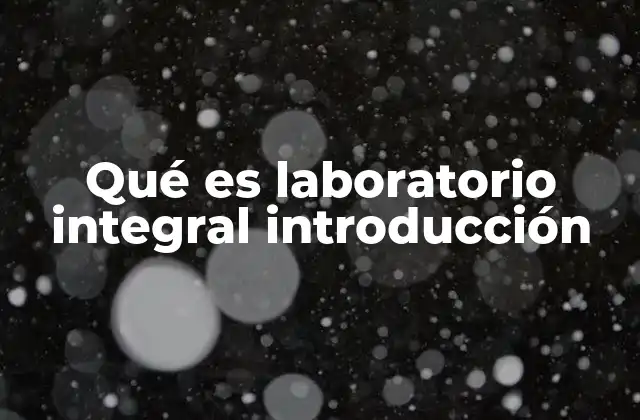 Qué es Laboratorio Integral Introducción