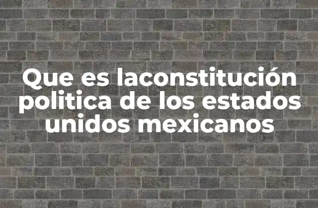 Que es Laconstitución Politica de los Estados Unidos Mexicanos