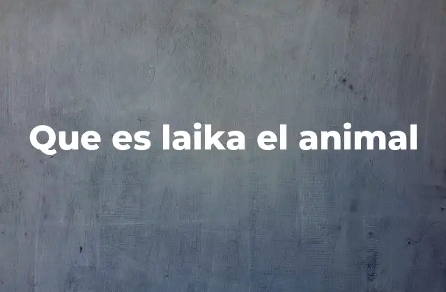 Que es Laika el Animal