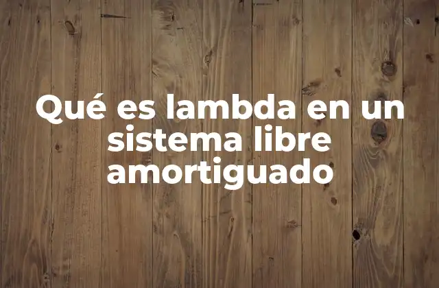 Qué es Lambda en un Sistema Libre Amortiguado