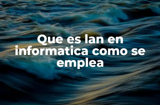 Que es Lan en Informatica como Se Emplea