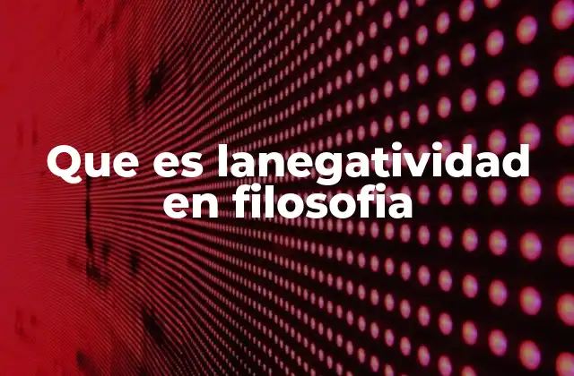 Que es Lanegatividad en Filosofia
