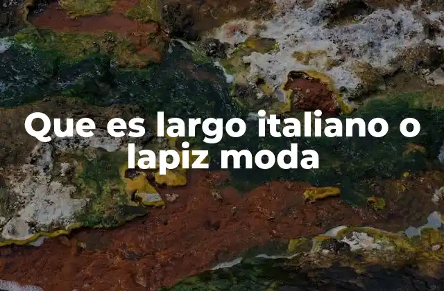 Que es Largo Italiano o Lapiz Moda