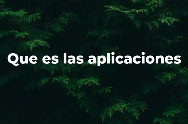 Que es las Aplicaciones