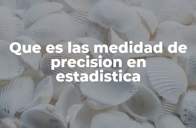 Que es las Medidad de Precision en Estadistica