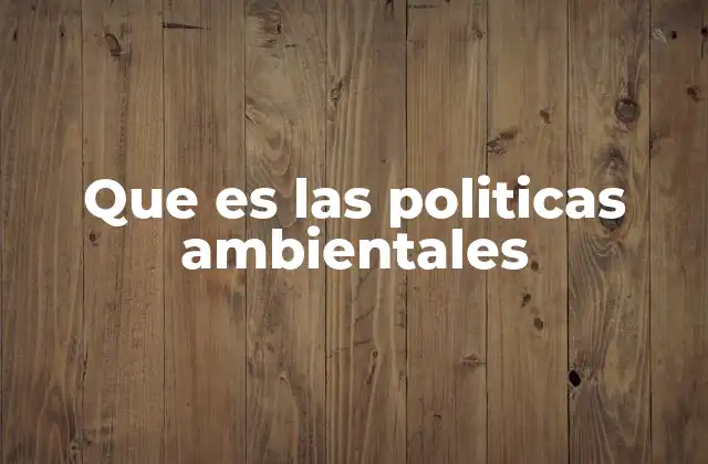 Que es las Politicas Ambientales