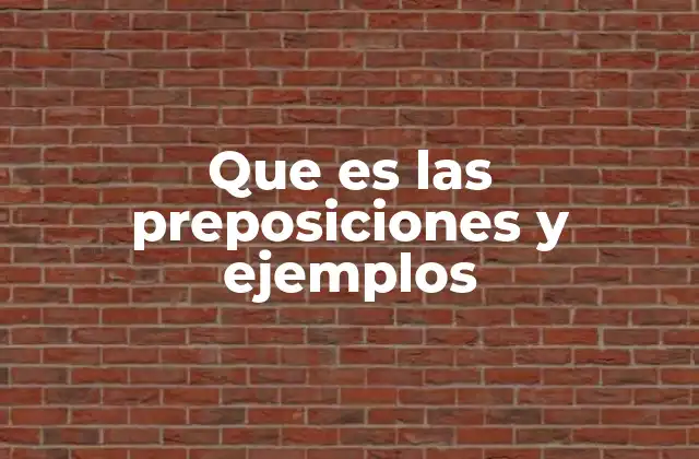 Que es las Preposiciones y Ejemplos