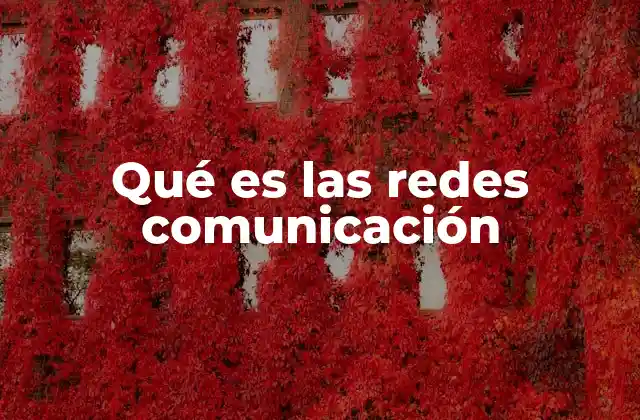 Qué es las Redes Comunicación