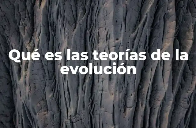 Qué es las Teorías de la Evolución