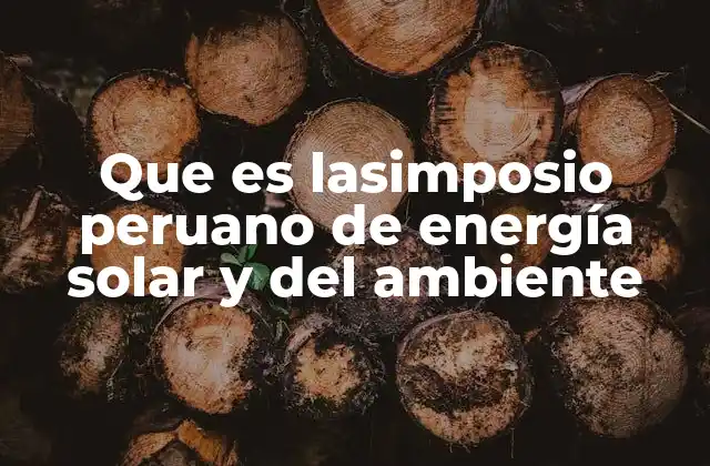 Que es Lasimposio Peruano de Energía Solar y Del Ambiente