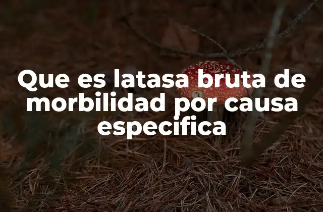 Que es Latasa Bruta de Morbilidad por Causa Especifica