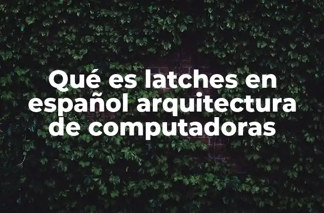 Qué es Latches en Español Arquitectura de Computadoras