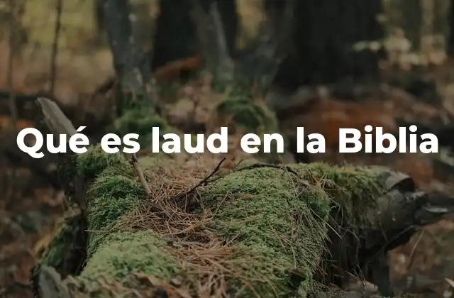 Qué es Laud en la Biblia