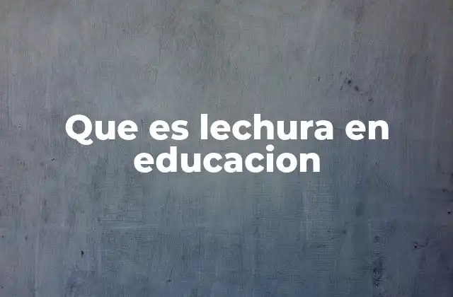 Que es Lechura en Educacion