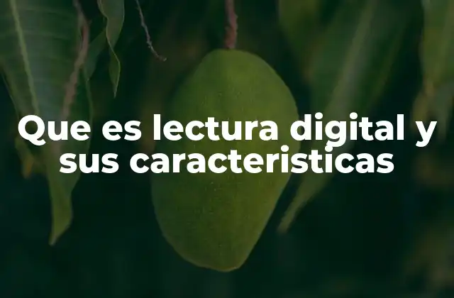 Que es Lectura Digital y Sus Caracteristicas