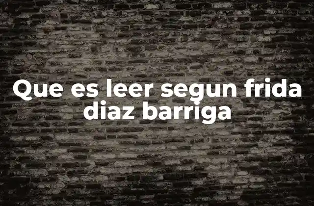 Que es Leer Segun Frida Diaz Barriga