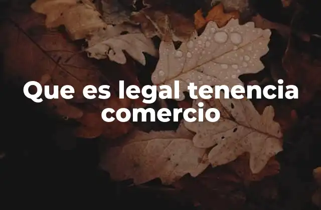 Que es Legal Tenencia Comercio