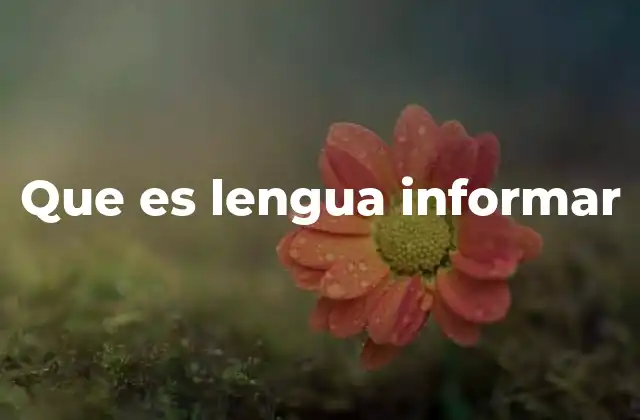 Que es Lengua Informar