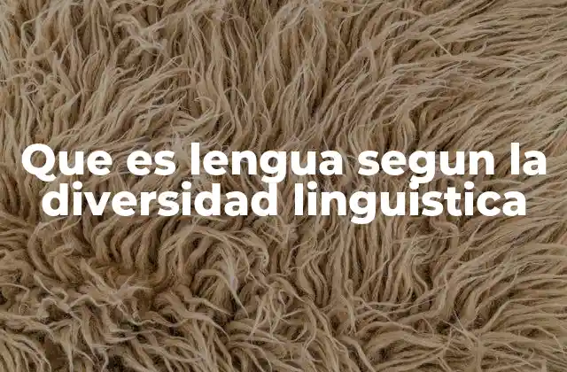 Que es Lengua Segun la Diversidad Linguistica