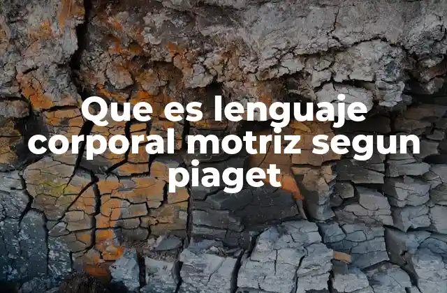 Que es Lenguaje Corporal Motriz Segun Piaget