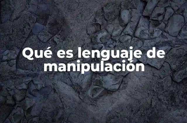 Qué es Lenguaje de Manipulación