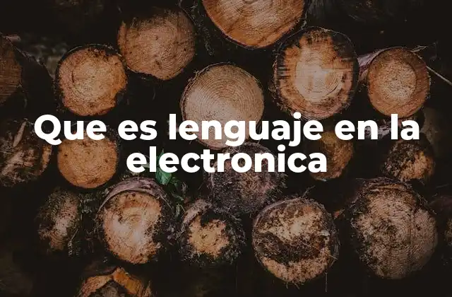 Que es Lenguaje en la Electronica