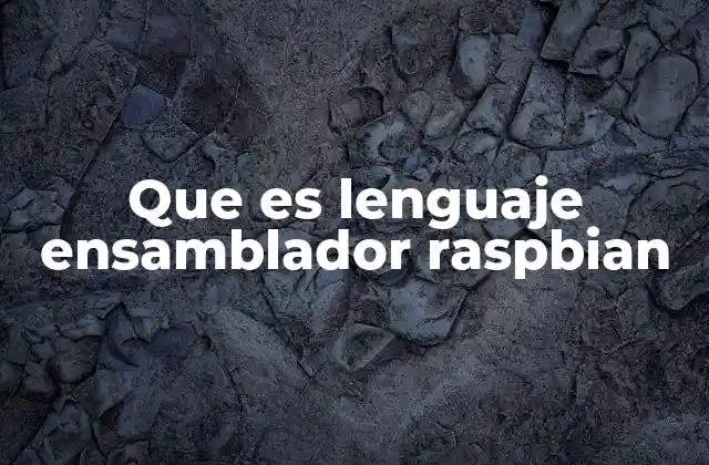 Que es Lenguaje Ensamblador Raspbian