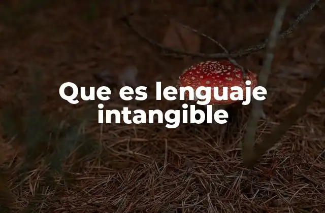 Que es Lenguaje Intangible