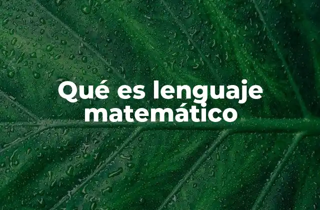 Qué es Lenguaje Matemático
