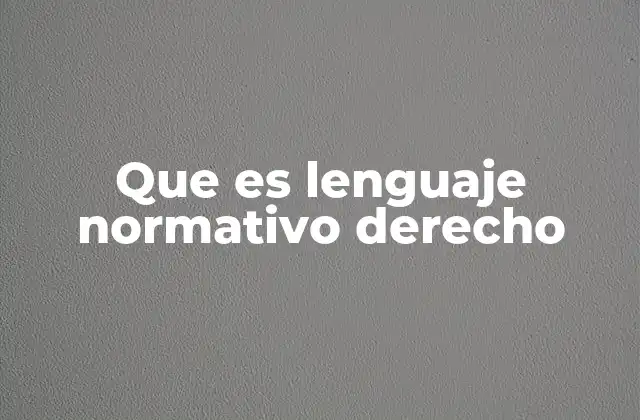 Que es Lenguaje Normativo Derecho