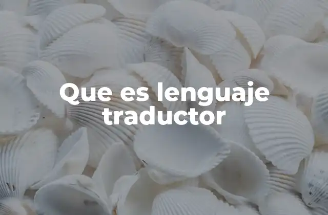 Que es Lenguaje Traductor