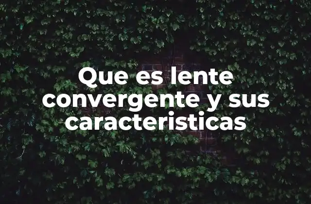 Características esenciales de los lentes convergentes
