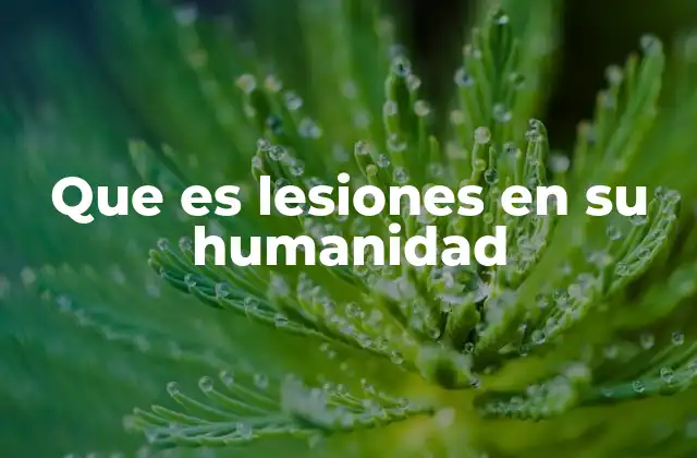 Que es Lesiones en Su Humanidad