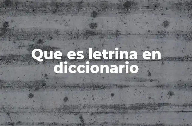 Que es Letrina en Diccionario