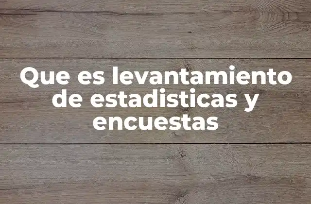 Que es Levantamiento de Estadisticas y Encuestas 2 Cómo se utiliza el levantamiento de datos en la toma de decisiones