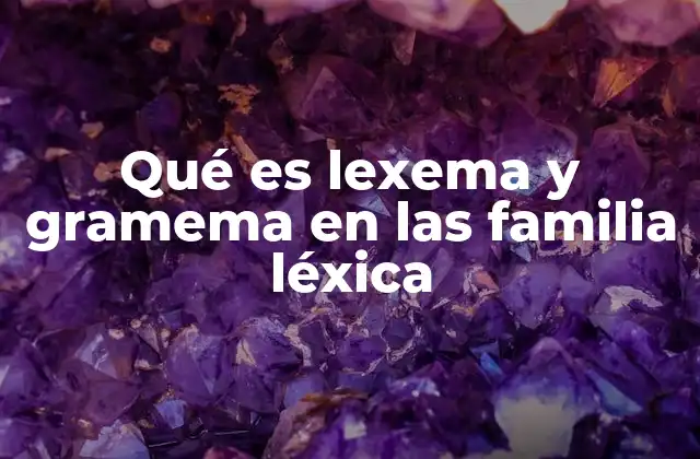 Qué es Lexema y Gramema en las Familia Léxica