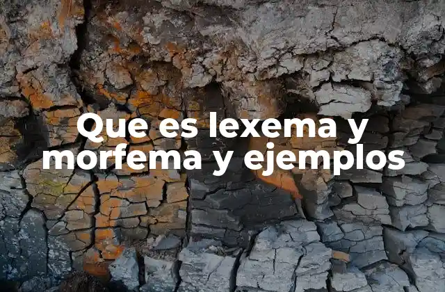 Que es Lexema y Morfema y Ejemplos