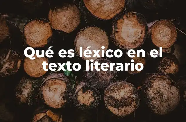 Qué es Léxico en el Texto Literario