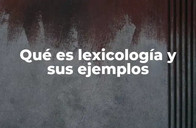 El estudio del léxico y su relación con otras ramas de la lingüística