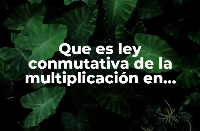 Que es Ley Conmutativa de la Multiplicación en Matemática 2 Cómo se relaciona la multiplicación con el orden de los números