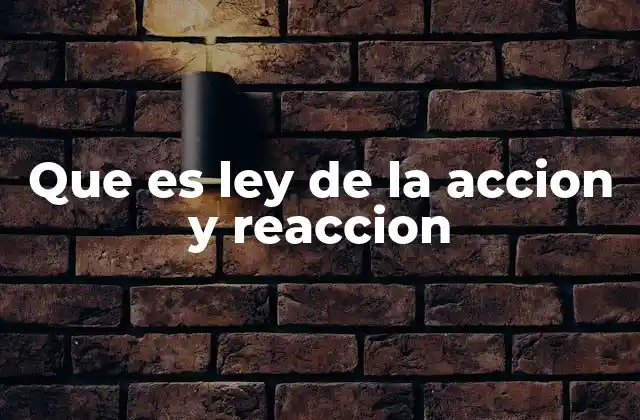 Que es Ley de la Accion y Reaccion
