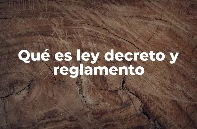 Qué es Ley Decreto y Reglamento