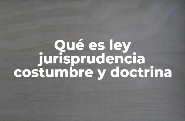 Qué es Ley Jurisprudencia Costumbre y Doctrina