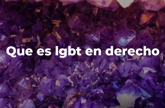 Que es Lgbt en Derecho