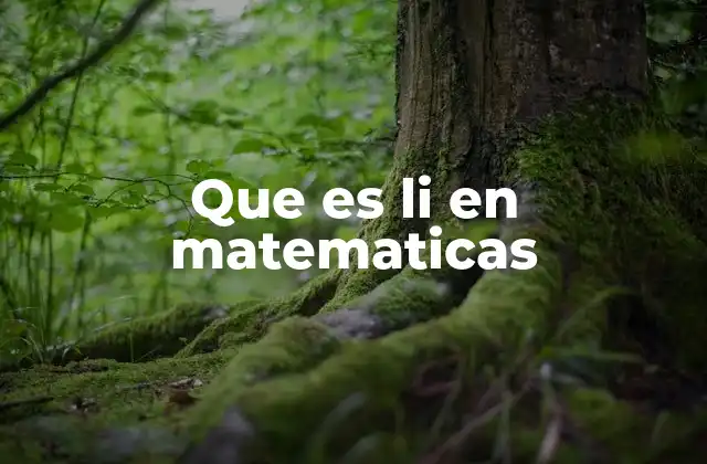 Que es Li en Matematicas