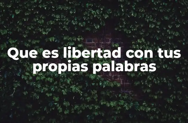 Que es Libertad con Tus Propias Palabras