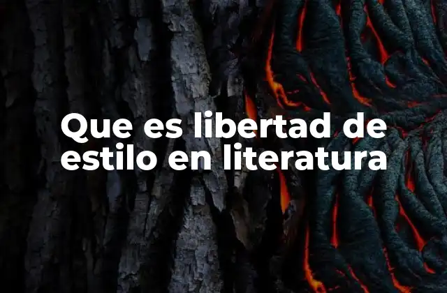 Que es Libertad de Estilo en Literatura
