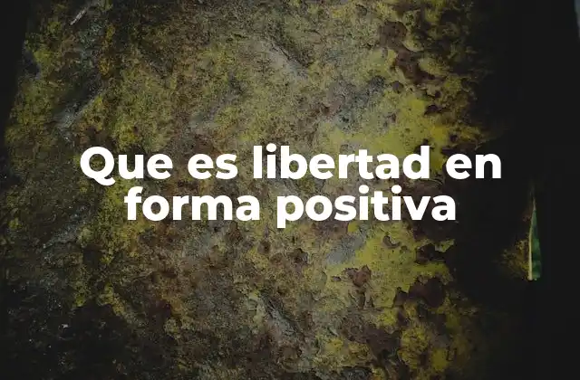 Que es Libertad en Forma Positiva